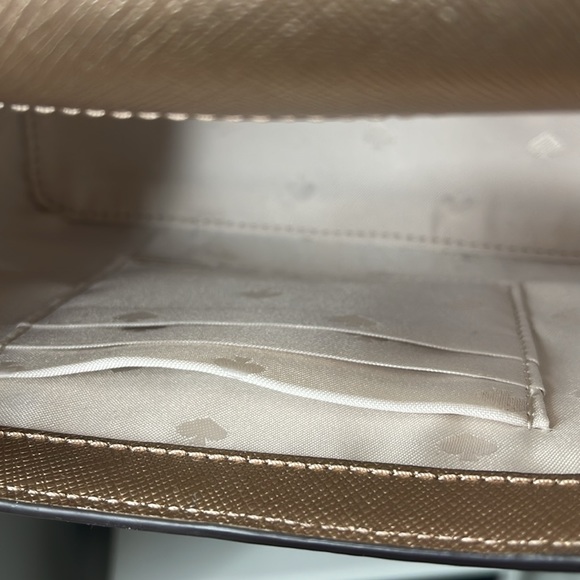 Kate Spade Rare Rose Gold Matallic Saffia Top Handle Bag - Picture 9 of 10